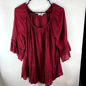 Fever Red Flowy Blouse